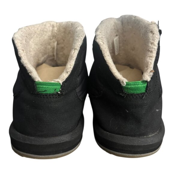 Cozy Warm Sanuk Black Quilted Flats | Puffer Shoes - Picture 4 of 10